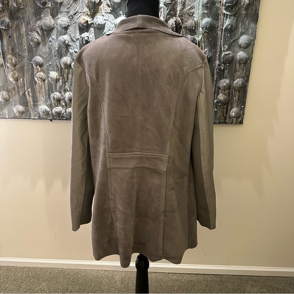 Black Tape XL Women's Gray Faux Suede/Fur Removable Collar Coat - Picture 12 of 16